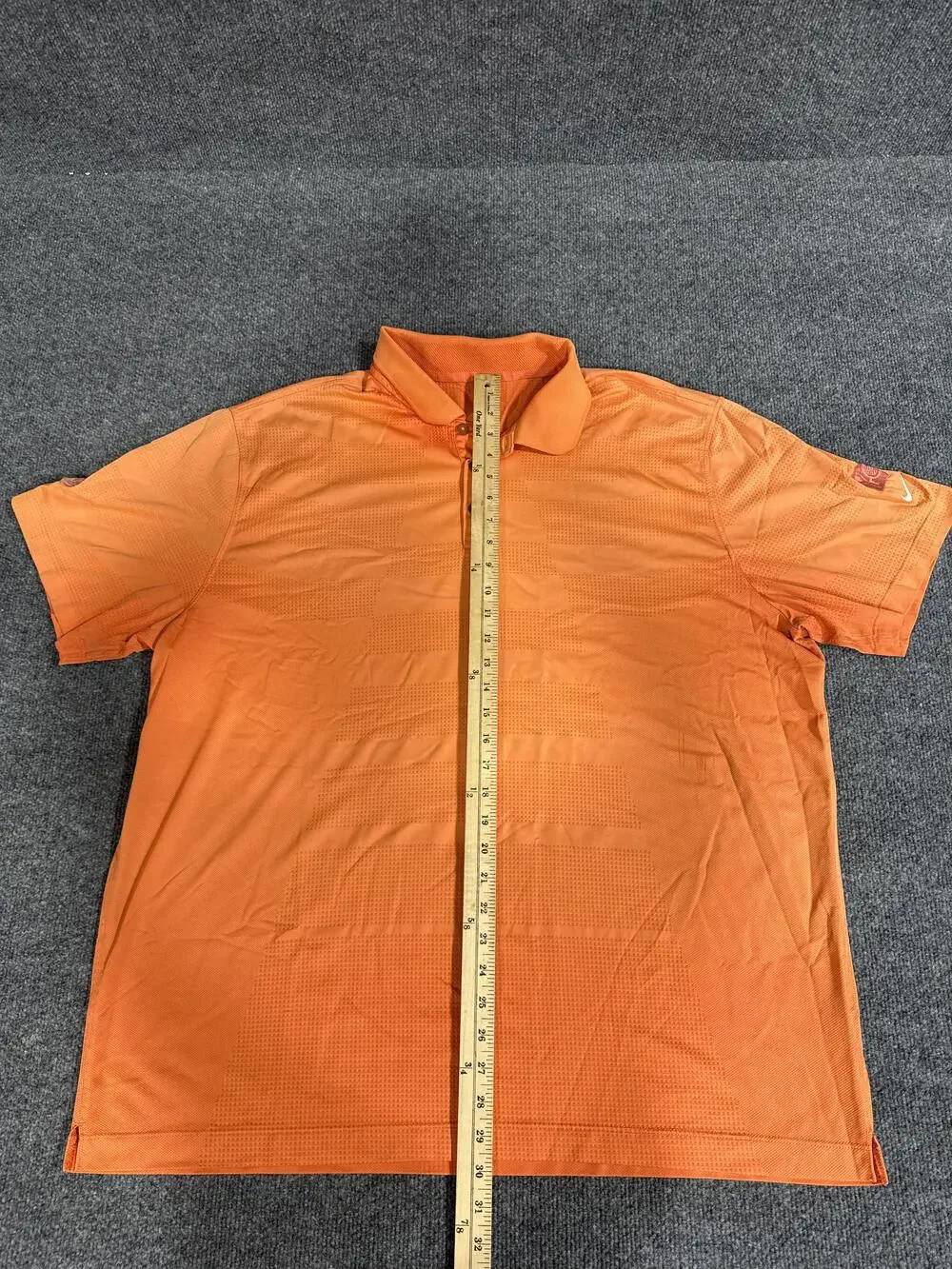 Nike Polo Shirt Mens 2XL Orange Mesh Solid Short Sleeve Golf Performance Top